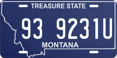 MT license plate 939231U