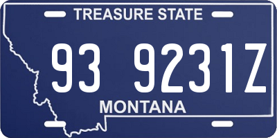 MT license plate 939231Z