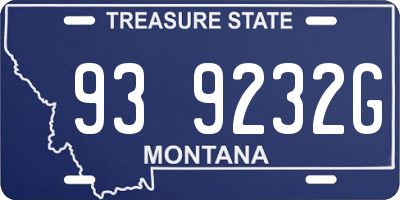 MT license plate 939232G