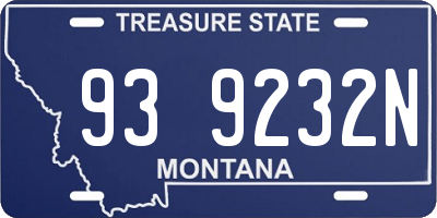 MT license plate 939232N