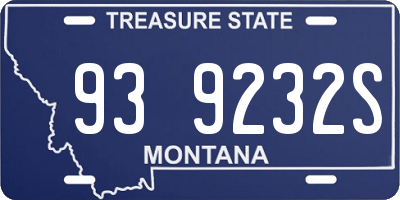 MT license plate 939232S