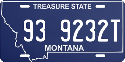 MT license plate 939232T