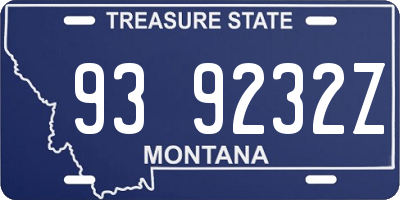 MT license plate 939232Z