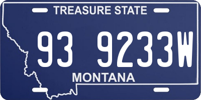 MT license plate 939233W