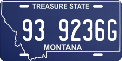MT license plate 939236G