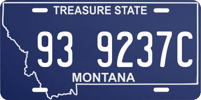 MT license plate 939237C