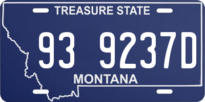 MT license plate 939237D
