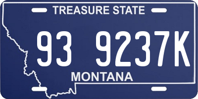 MT license plate 939237K