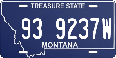MT license plate 939237W