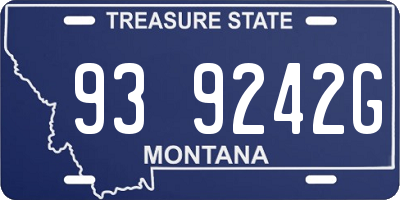 MT license plate 939242G