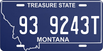 MT license plate 939243T