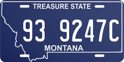 MT license plate 939247C