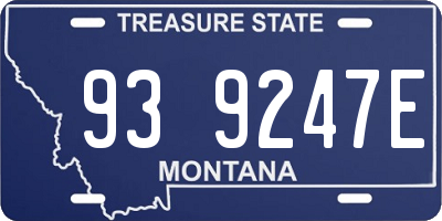 MT license plate 939247E