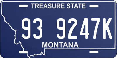 MT license plate 939247K