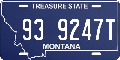 MT license plate 939247T
