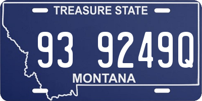 MT license plate 939249Q