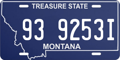 MT license plate 939253I