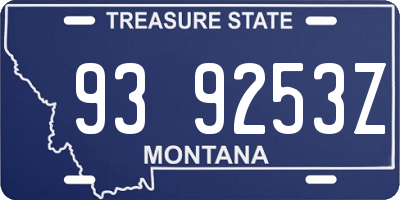 MT license plate 939253Z