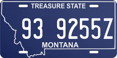 MT license plate 939255Z