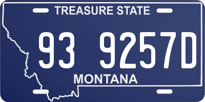 MT license plate 939257D