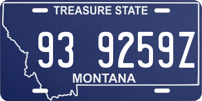 MT license plate 939259Z
