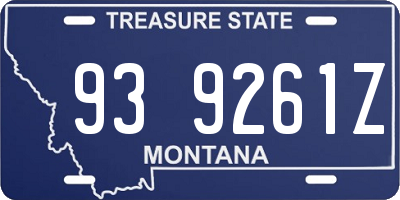 MT license plate 939261Z