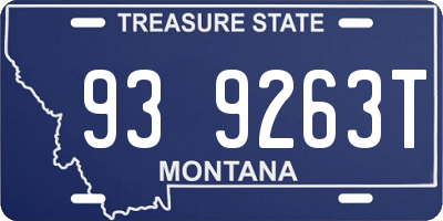 MT license plate 939263T