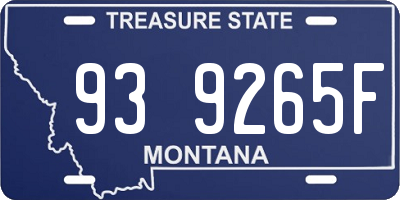 MT license plate 939265F
