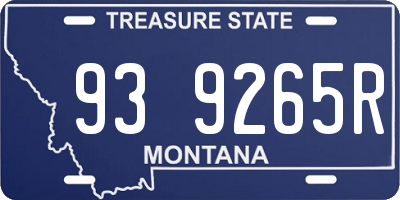 MT license plate 939265R