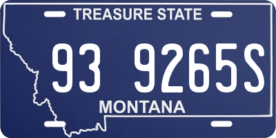MT license plate 939265S