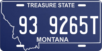 MT license plate 939265T