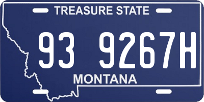MT license plate 939267H