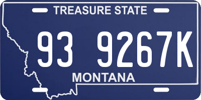 MT license plate 939267K