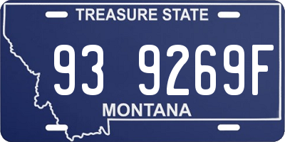 MT license plate 939269F