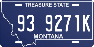 MT license plate 939271K