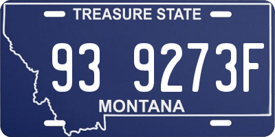 MT license plate 939273F