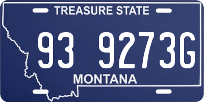 MT license plate 939273G