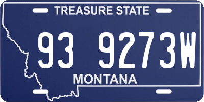 MT license plate 939273W
