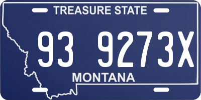 MT license plate 939273X