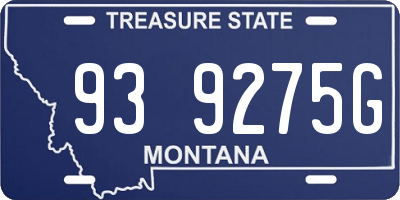MT license plate 939275G