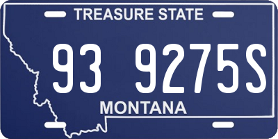 MT license plate 939275S