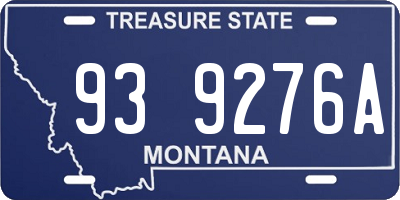 MT license plate 939276A