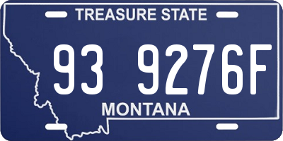 MT license plate 939276F