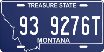MT license plate 939276T