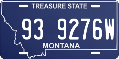 MT license plate 939276W