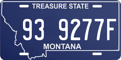 MT license plate 939277F