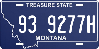 MT license plate 939277H