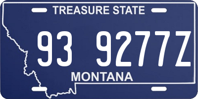 MT license plate 939277Z