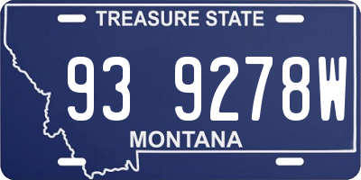 MT license plate 939278W