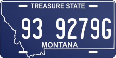 MT license plate 939279G